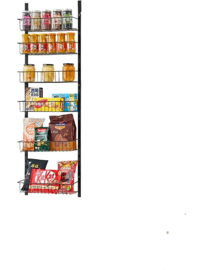 Vevor Pantry Organizer 6-Tier Over-the-Door Hanging Storage Rack Black New