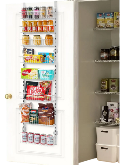 Vevor Pantry Organizer 8-Tier Over-the-Door Adjustable Storage Rack White New