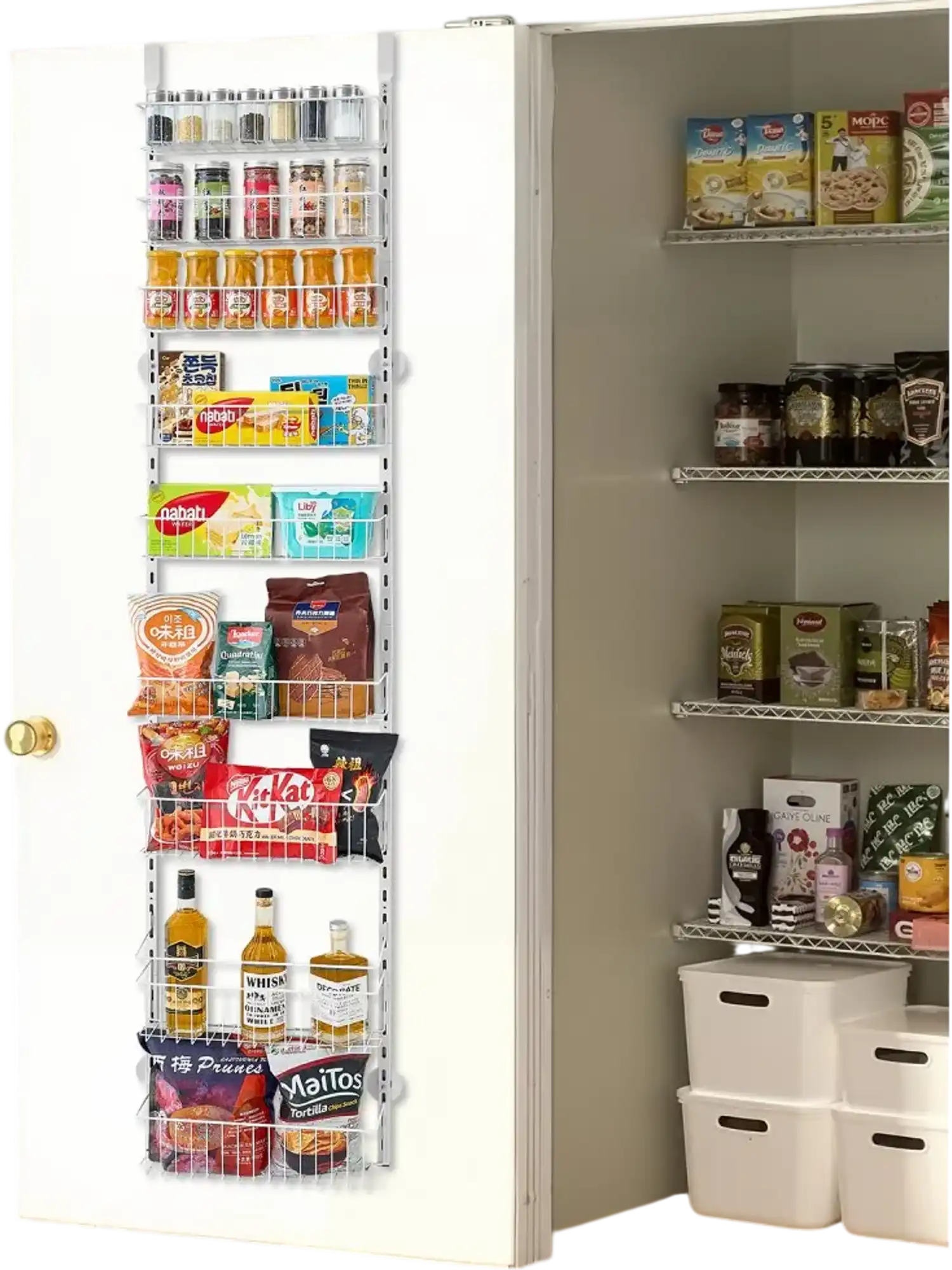 Vevor Pantry Organizer 9-Tier Over-the-Door Adjustable Storage Rack White New