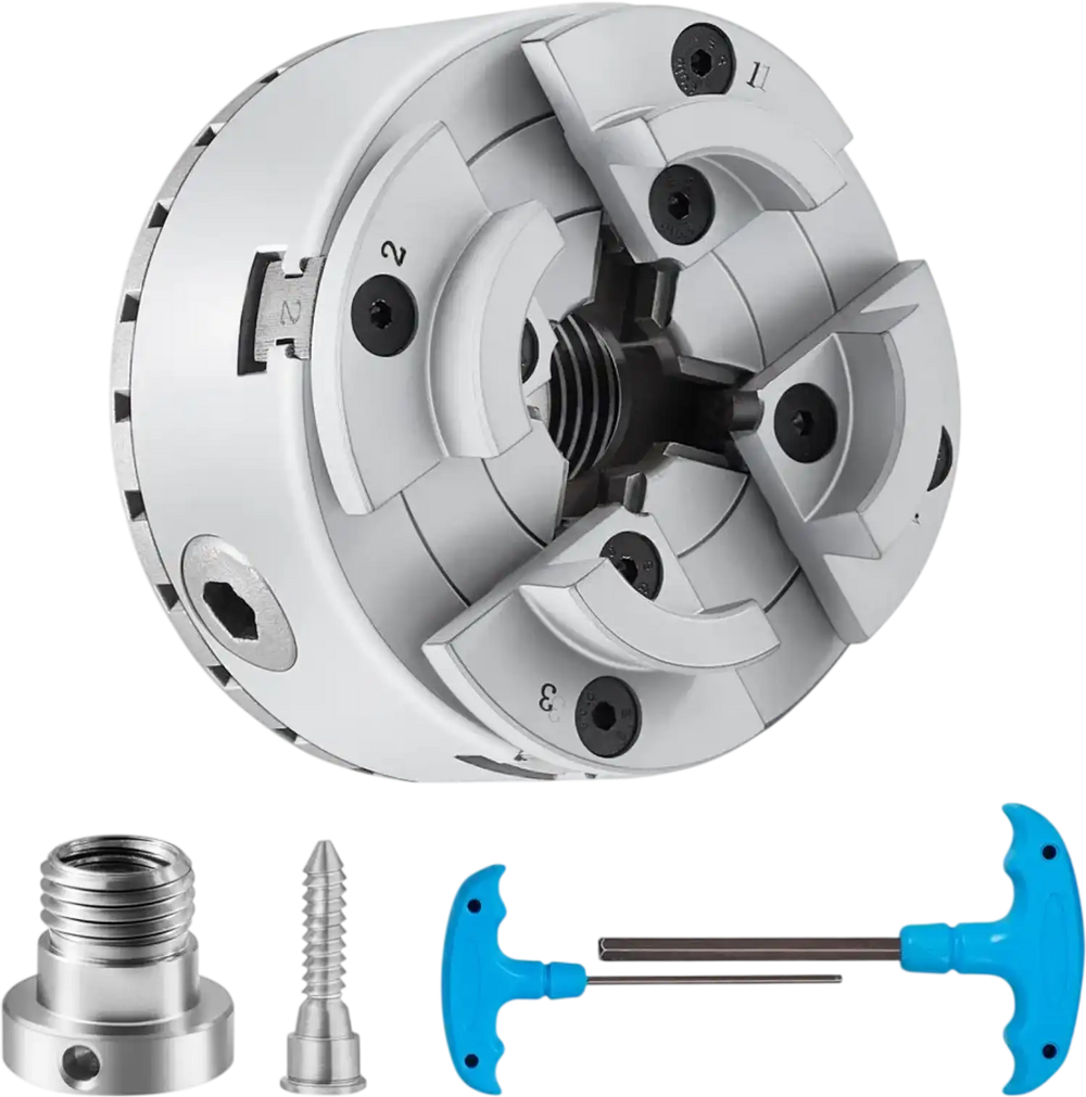 VEVOR KP2-3/4 Lathe Chuck, 4-Jaw 2.75" Diameter, Metal Lathe Chuck Turning Machine Accessories, Self-centering Tool, for Lathe, Precision Machining, Grinding Machines, Milling Machines