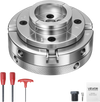 VEVOR 4 Inch Wood Lathe Chuck, 4-Jaw, Self-Centering Wood Turning Chuck Set with 1" x 8TPI Thread & Adapter, Nickel-Plated, High-Hardness Steel, Inside Clamping & Outside Support, for Woodworking