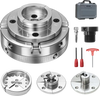 VEVOR 4 Inch Wood Lathe Chuck, 4-Jaw, Self-Centering Wood Turning Chuck Set with 1" x 8TPI Thread & Adapter, 4 PCS Round/Step/Pin Jaws, Case, Nickel-Plated, High-Hardness Steel, for Woodworking Lathe