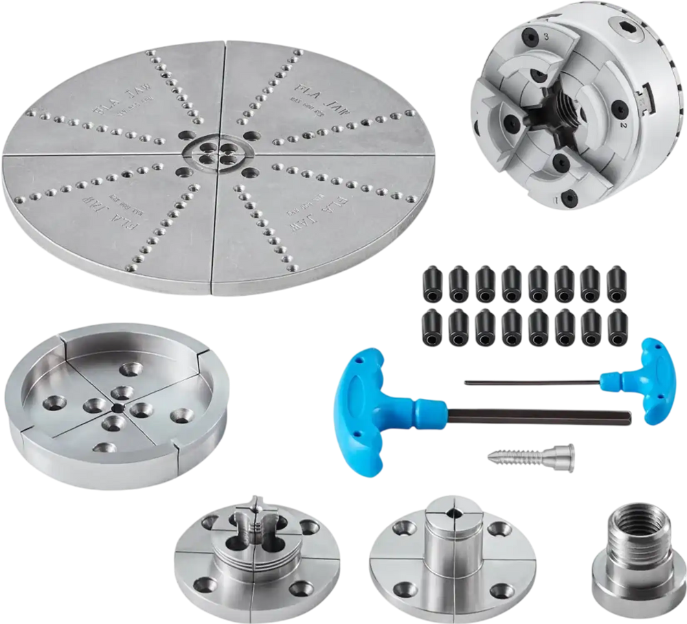 VEVOR KP965 Lathe Chuck, 4-Jaw 3.75" Diameter, Metal Lathe Chuck Turning Machine Accessories with 5 Sets of Jaws, Self-centering Tool, for Precision Machining, Grinding Machines, Milling Machines