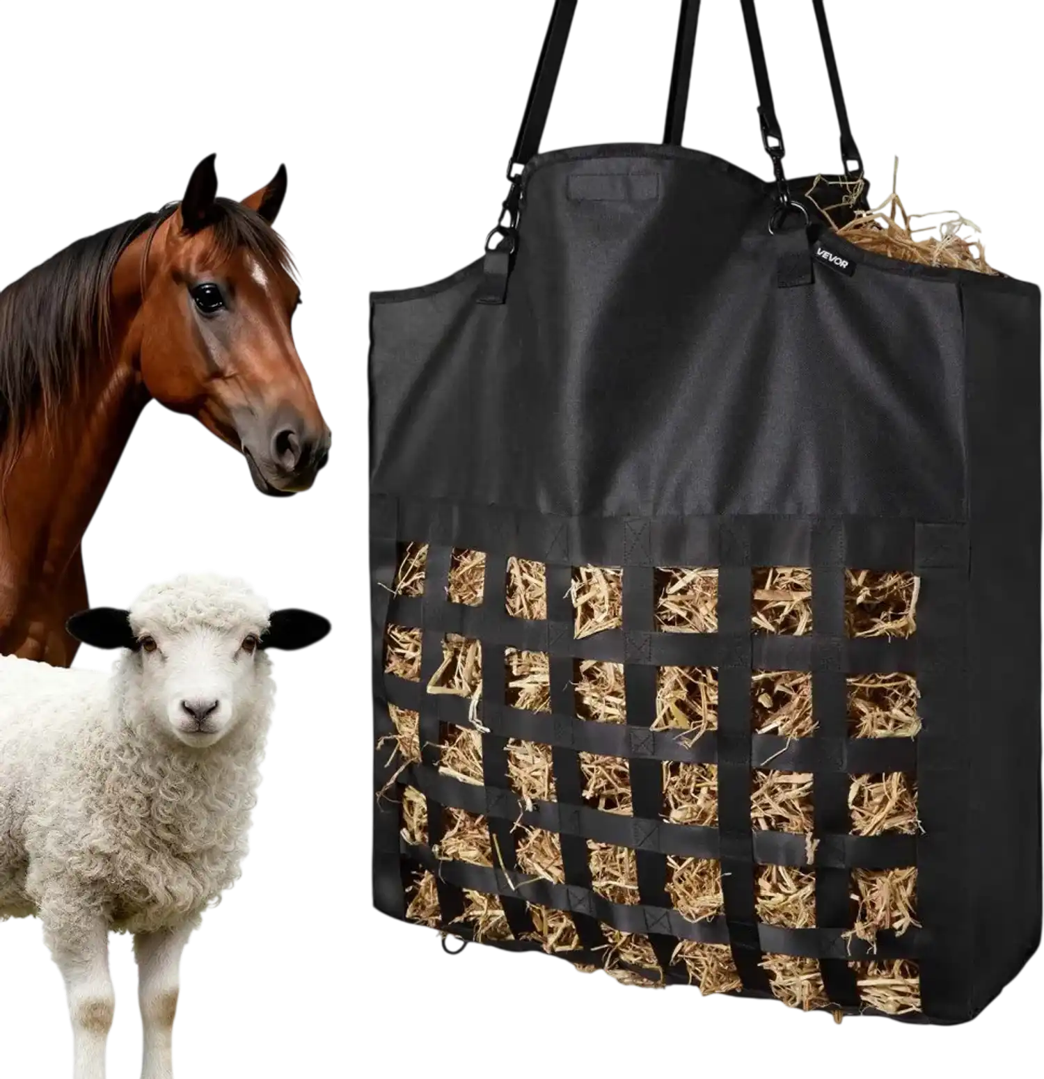 Vevor Hanging Hay Bag Slow Feed for Horses 21.65 x 7.28 x 25.2