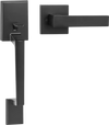 VEVOR Front Door Handle, Square Entry Handle Set with Lever, No Lock, Adjustable Hole Space, Zinc Alloy Die-Casting, Reversible for Right and Left Handed Entrance and Front Doors, Matte Black