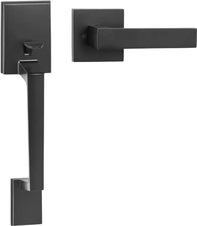 Vevor Front Door Handle Square Entry Handle Set with Lever Matte Black New
