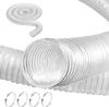 VEVOR Dust Collection Hose, 2.5'' x 10', Thickened PVC Material Puncture-Resistant Flexible Clear Hose with Carbon Steel Wire Coil 4 x 304 Stainless Clamps, for Table Saw, Band Saw, Planer, Jointer