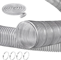 VEVOR Dust Collection Hose, 4'' x 50', Thickened PVC Material Puncture-Resistant Flexible Clear Hose with Carbon Steel Wire Coil 4 x 304 Stainless Clamps, for Table Saw, Band Saw, Planer, Jointer