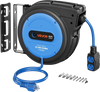 VEVOR 40FT Retractable Extension Cord Reel, Damped Slow Retraction System, 10AWG/3C Heavy Duty Power Cord 2500W, 4 Outlets, 20A Circuit Breaker, Ceiling/Wall Mount for Garage/Shop, ETL Listed, Blue
