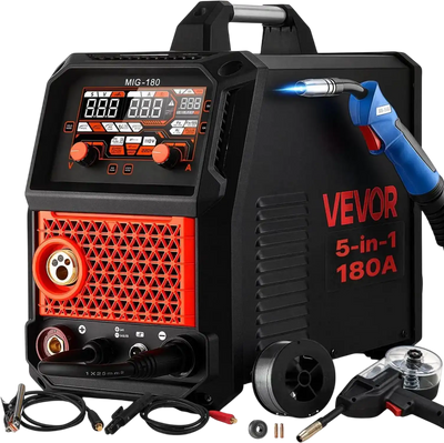 Vevor MIG Welder 180A 5-in-1 Aluminum 110V/220V with Spool Gun New