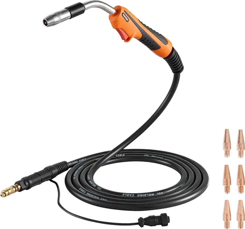 VEVOR 250A MIG Welding Gun with 15FT Cable, Replacement for Lincoln Magnum Pro 250L  - with 7PCS Mig Welding Contact Tips