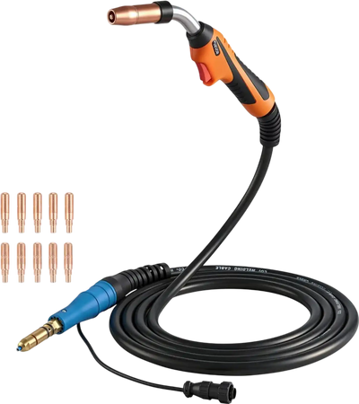 Vevor MIG Welding Gun 250A 15' Replacement for Miller MDX-250 with 11 Contact Tips New