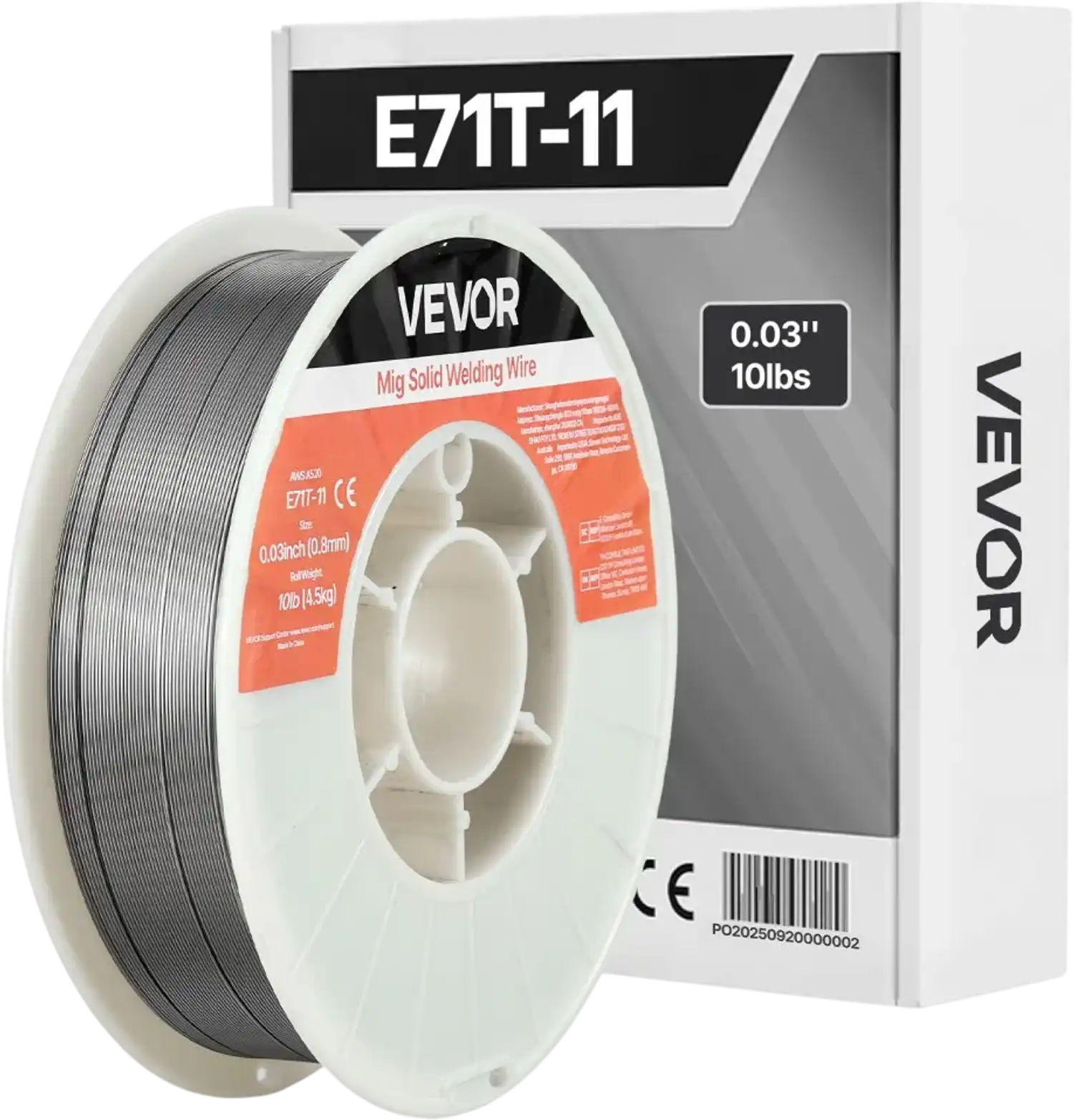 Vevor Flux Core MIG Welding Wire Gasless Mild Steel 0.03