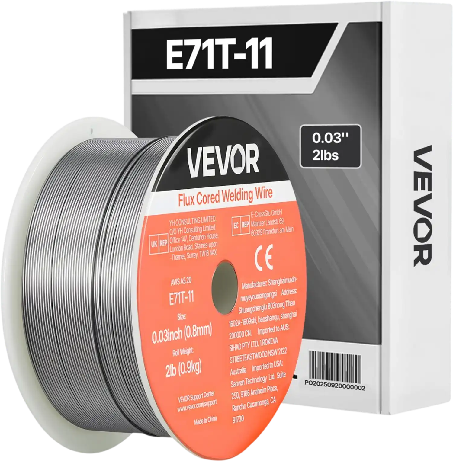 Vevor Flux Core MIG Welding Wire Gasless Mild Steel 0.03