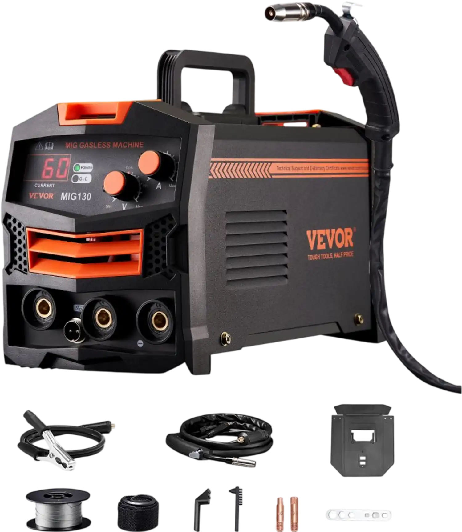 Vevor MIG Welder 130A Gasless Flux Core Portable Welding Machine New