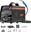 VEVOR MIG Welder, 160A Synergic Mig Welding Machine, 4-in-1 Gas MIG/Flux Core MIG/Stick/Lift TIG Multi-Process Welder Machine, 110V/220V Dual Voltage Mig Welder with IGBT Inverter & LCD Screen Display