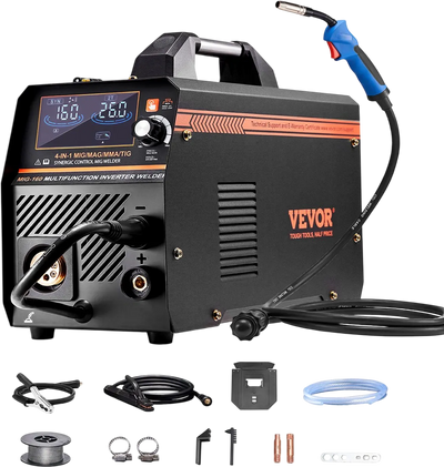 Vevor Synergic MIG Welder 160 Amp 4-in-1 Multi-Process Machine with IGBT Inverter 110/220V New