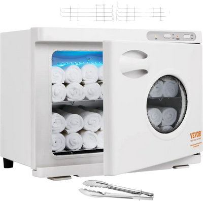 VEVOR Hot Towel Warmer，23L Large Capacity Spa Hot Towel Warmers with See Through Window, 2 Stainless Steel Racks, Holds up 50-60 Towels, 2-in-1 All-round Heating for Facials, SPA, Massage, Salon
