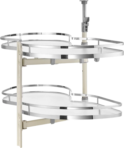 VEVOR Swing Left Blind Corner Cabinet, Pull Out Organizer for 36 inch Width Blind Cabinet, 2 Tier Height Adjustable Swing Tray, Soft Close Kitchen Cloud Blind Organizer, Left Open