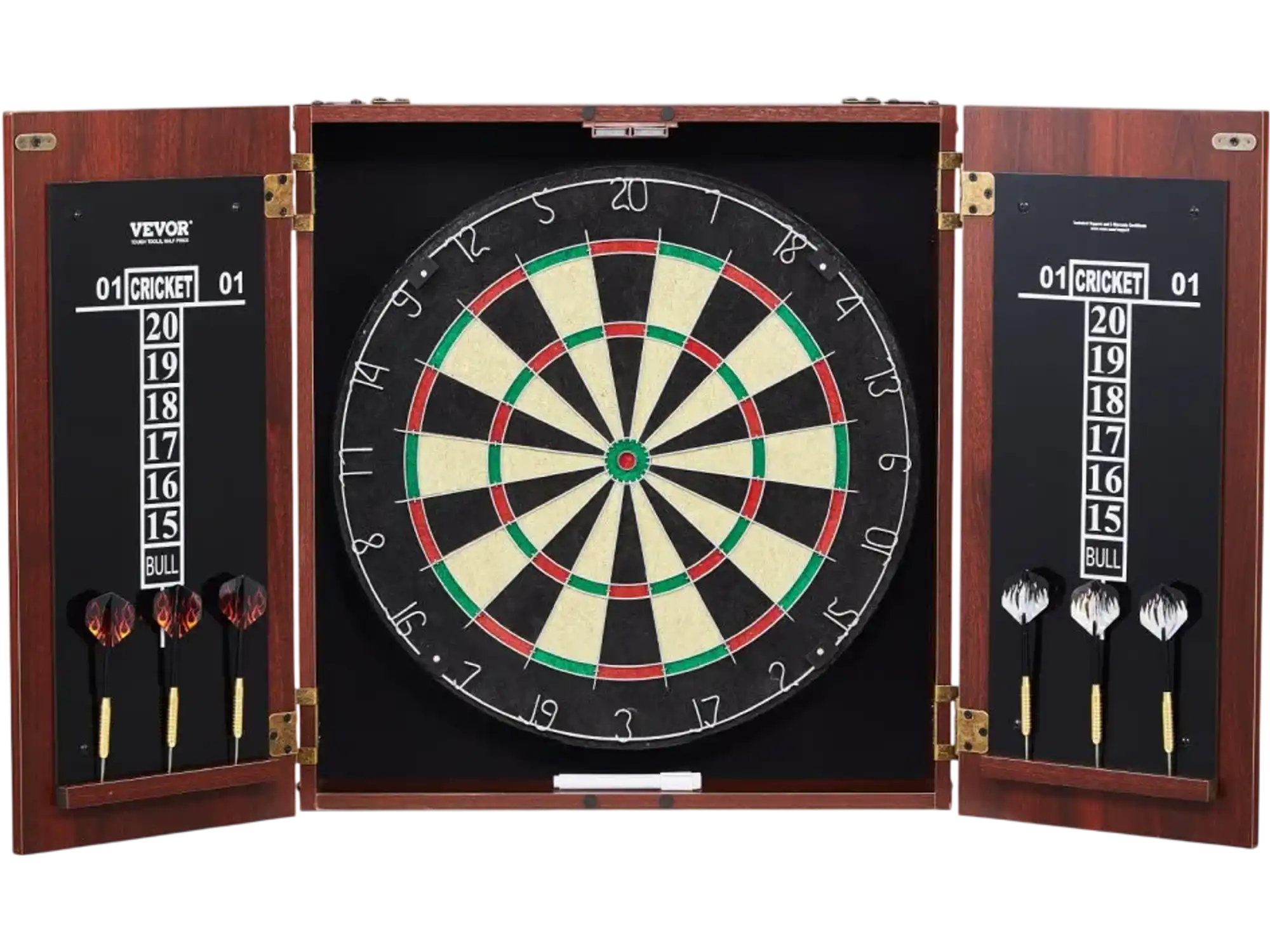 Vevor Dartboard Cabinet Set Official Size Steel Tip New
