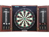 VEVOR Dartboard and Cabinet Set, Ready-to-Play Bundle Official Size Dartboard Cabinet, Steel Tip Dart Hideaway Cabinet, Features LED Light, Easy Assembly, Complete with All Accessory, for Cricket Game