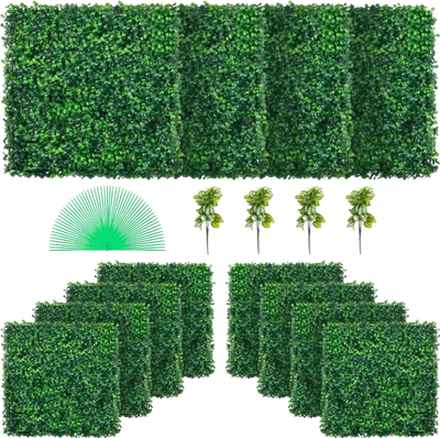 VEVOR 12PCS 20x20inch Artificial Boxwood Panels,Boxwood Hedge Wall Panels,Artificial Grass Backdrop Wall 1.6\