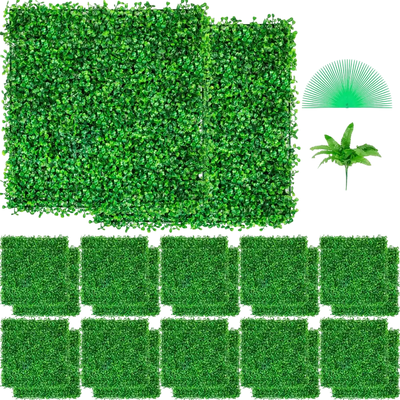 Vevor Artificial Boxwood Panel UV 24pcs Hedge Wall Panels 10