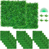 VEVOR Artificial Boxwood Panel UV 48pcs Boxwood Hedge Wall Panels Artificial Grass Backdrop Wall 10X10\" 4cm Green Grass Wall Fake Hedge for Decor Privacy Fence Indoor Outdoor Garden Backyard