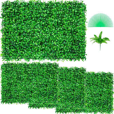 Vevor Artificial Boxwood Panel 4-Pc 24