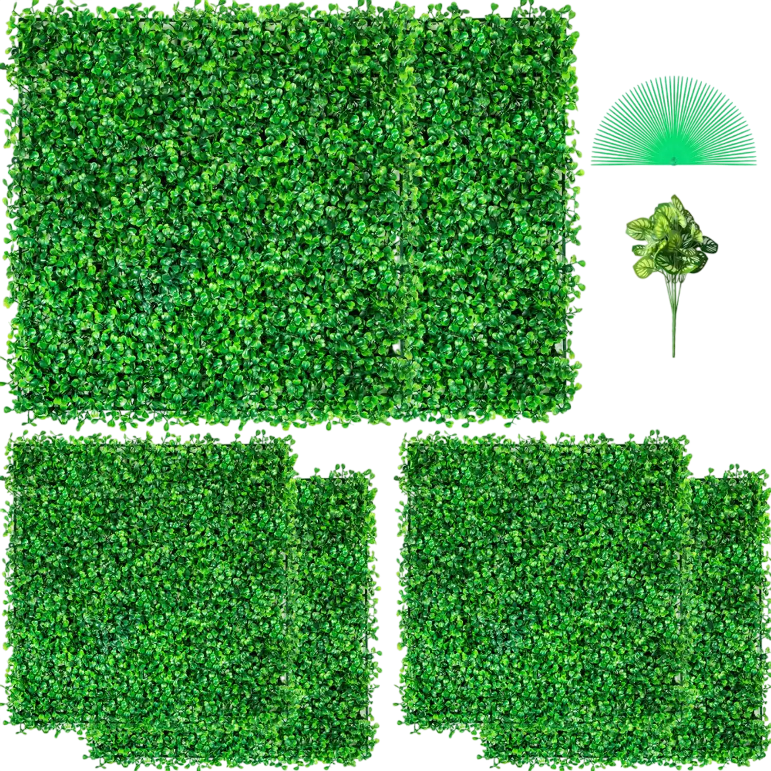 Vevor Artificial Boxwood Panel UV 6pcs Hedge Wall Panels 20