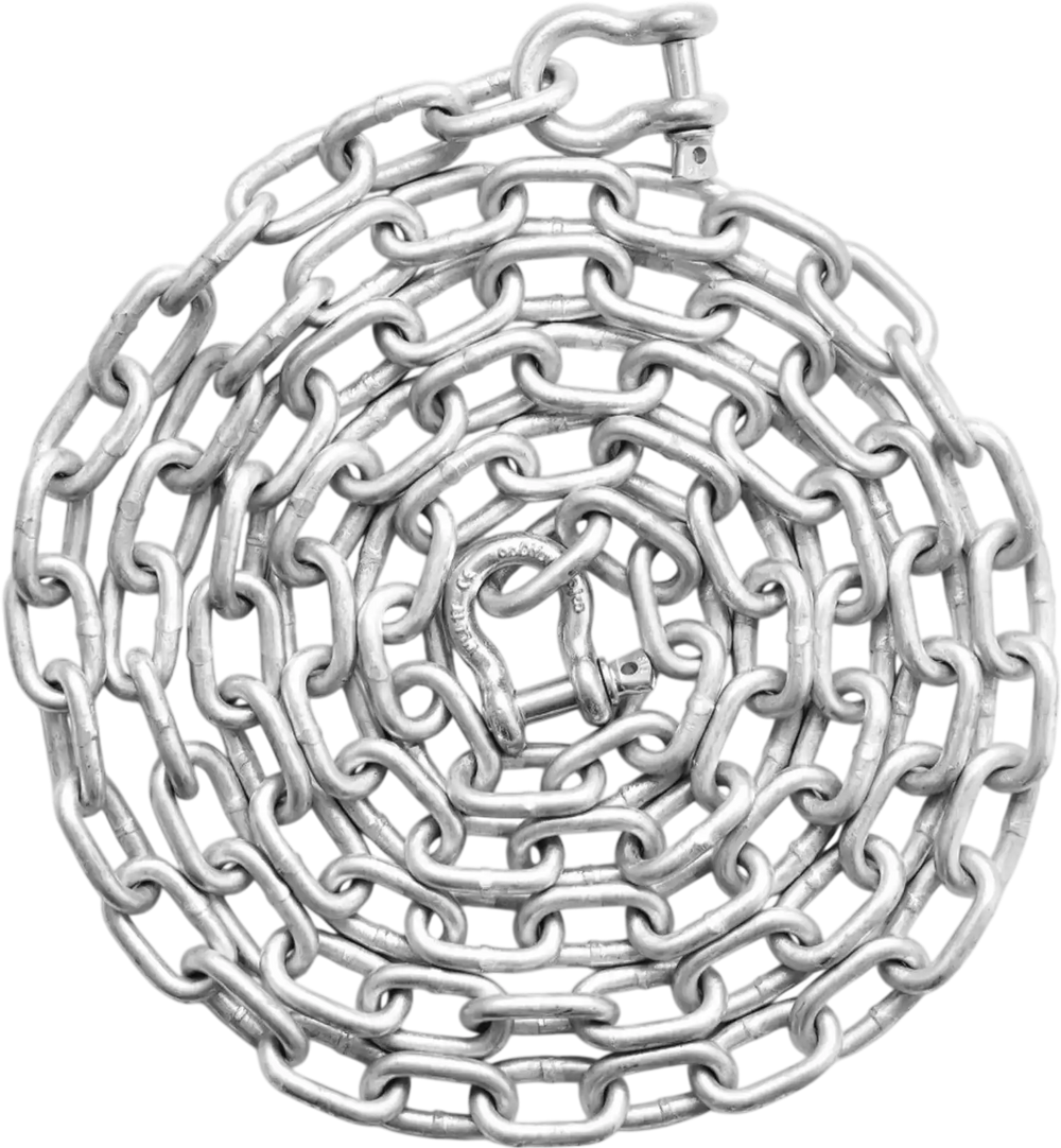 VEVOR Boat Anchor Chain, 5/16" x 10', 2373 lbs. WLL/7120 lbs. BS, Galvanized Steel Marine Grade Anchor Lead Chain with Dual Lock Ring Shackles for Boats, Deck, Fishing, Works with Different Anchors