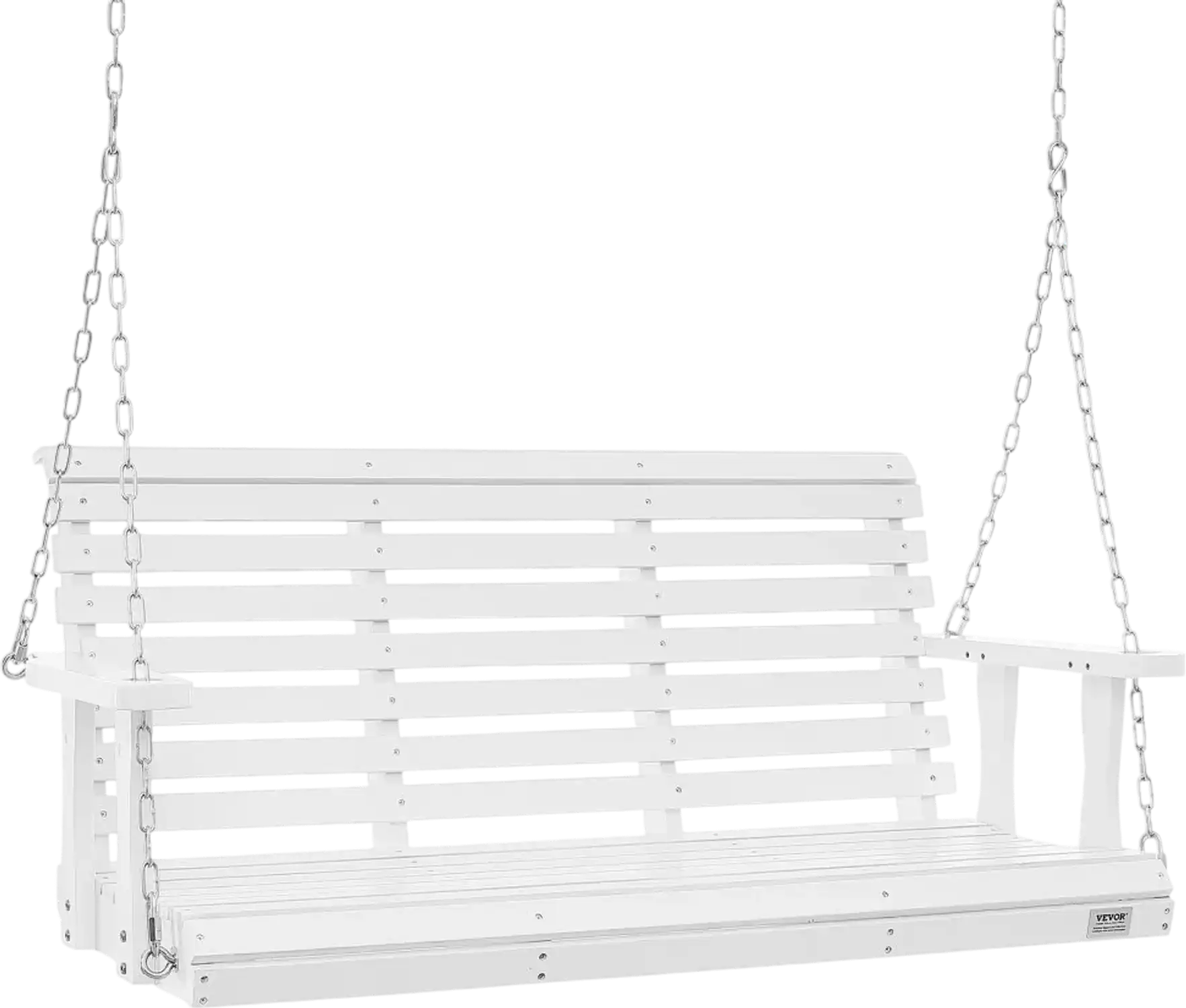 Vevor Porch Swing Wooden Patio Bench 4.5' White New