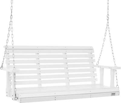 Vevor Porch Swing Wooden Patio Bench 4.5' White New