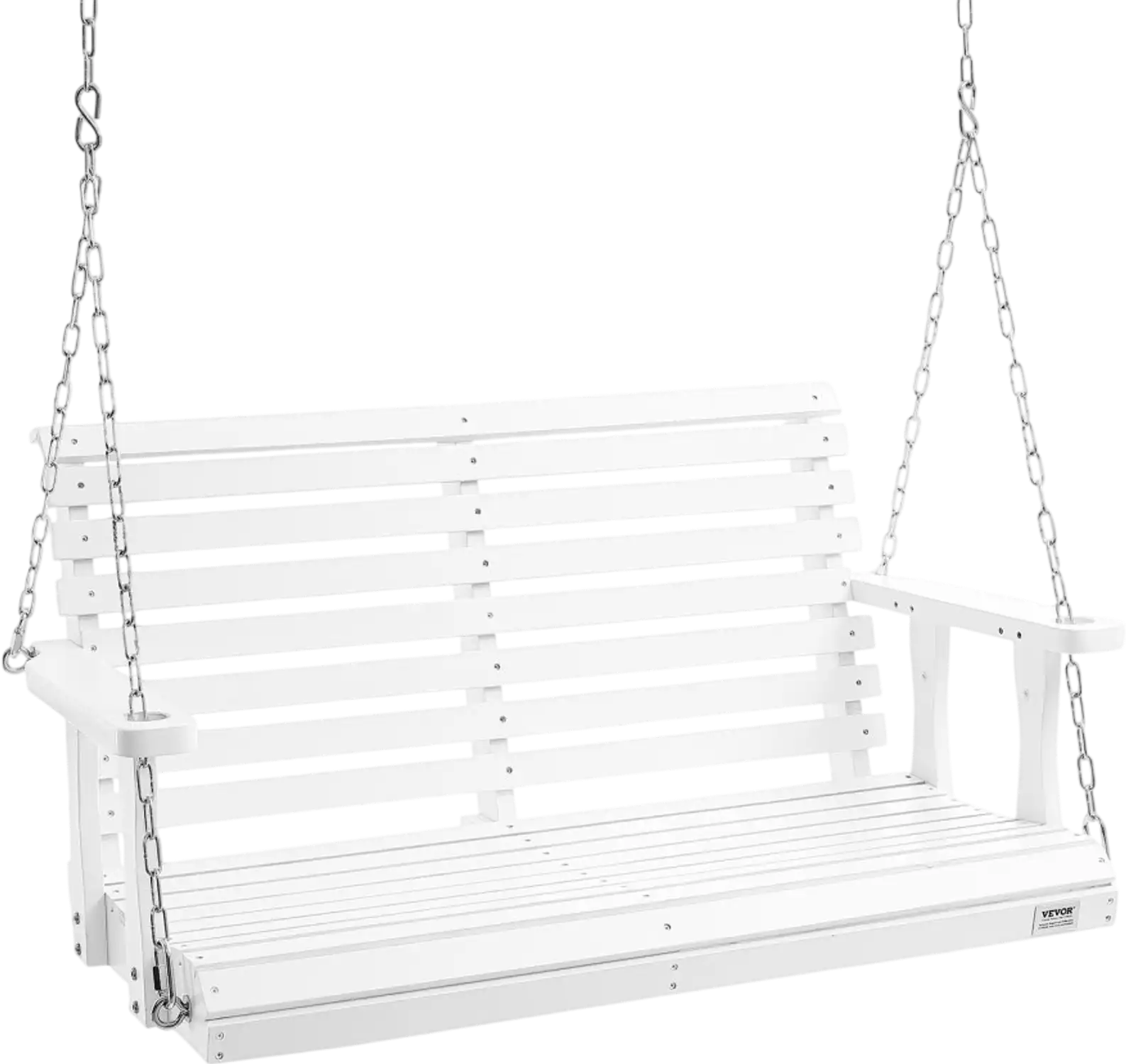 Vevor Porch Swing 4' White Wooden Patio Bench New