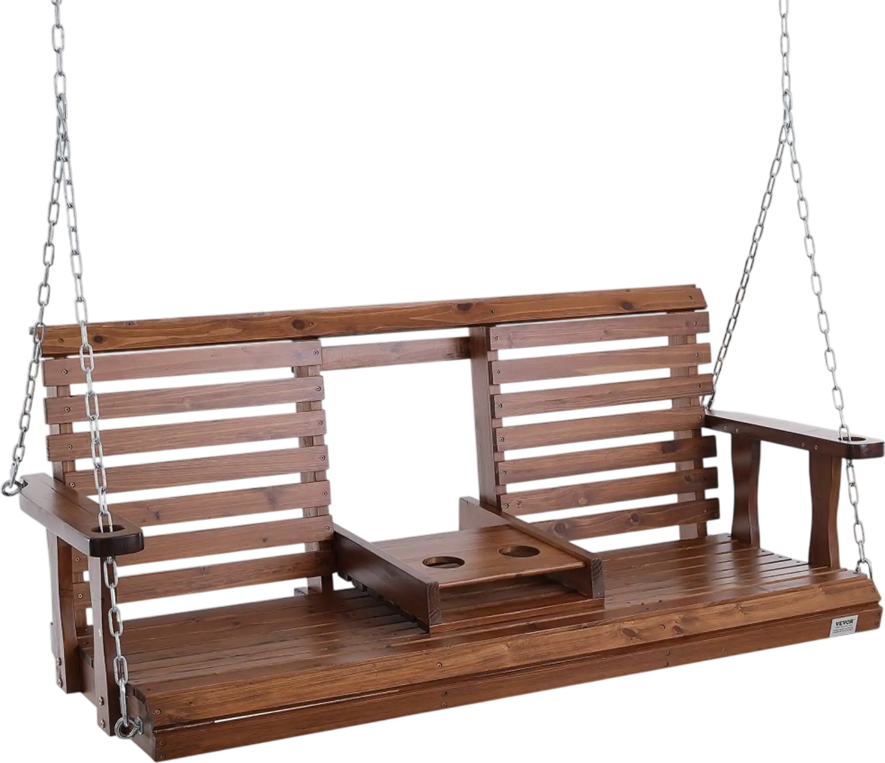 Vevor Porch Swing 5' Wooden Patio Bench Brown New