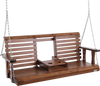 VEVOR Wooden Porch Swing 5 ft, Patio bench swing for Courtyard & Garden, Upgraded 880 lbs Strong Load Capacity, Heavy Duty Swing Chair Bench with Hanging Chains for Outdoors, Brown