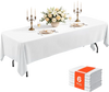 VEVOR Rectangular Tablecloths, 70 x 120 in 6 Pack, White Polyester Covers, for Party Wedding Banquet Festival, Washable, Reusable Table Cloth with Brushed Fabric, Neat Hems, Smooth Drape