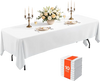 VEVOR Rectangular Tablecloths, 70 x 120 in 10 Pack, White Polyester Covers, for Party Wedding Banquet Festival, Washable, Reusable Table Cloth with Brushed Fabric, Neat Hems, Smooth Drape