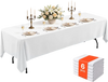 VEVOR Rectangular Tablecloths, 90 x 132 in 6 Pack, White Polyester Covers, for Party Wedding Banquet Festival, Washable, Reusable Table Cloth with Brushed Fabric, Neat Hems, Smooth Drape