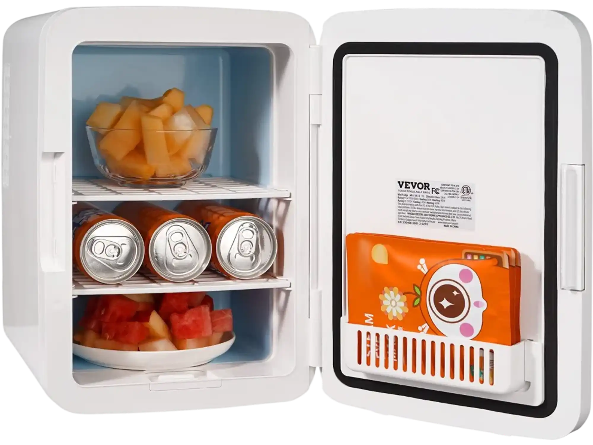 Vevor Mini Fridge 10L 12-Can Skincare Beverage Refrigerator White New