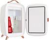 Vevor Mini Fridge for Bedroom, 6L Luxury Skin Care Fridges with Mirror and LED Light, AC/DC Cosmetic Fridge for Office Dorm Car, Small Makeup Refrigerator for Beauty Face Mask Beverage Chill, White