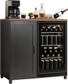 VEVOR Coffee Bar Cabinet with Mini Fridge Space, 39"W, Adjustable Shelves, for Home, Kitchen, Living Room, Liquor Wine Cabinets, Beverage Station with Door and Storage, Easy Assembly Fridge Stand