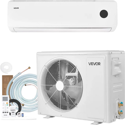 VEVOR Mini Split Air Conditioner, 18,000 BTU AC / 18,400 BTU Heat, 230V 19 SEER2 High Efficiency Energy Saving, Quiet Inverter System for 1250 Sq.Ft Coverage Area, Easy to Maintain, for Home, Office