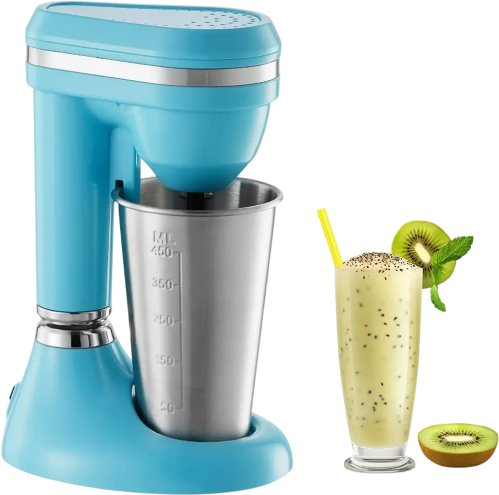VEVOR Milkshake Maker, 100W Milk Shake Maker Mixer, Single Head Drink Mixer Blender Machine, Dual-Speed Adjustment Milkshake Blender with Stainless Steel Cup, for Home, Kitchen, Bar & Beverage Shop