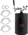 VEVOR Beer Growler Tap System, 170Oz 5L Mini Keg, 304 Stainless Steel Pressurized Beer Growler, Keg Growler with Pressure Display, CO2 Regulator Faucet, Leak-Proof Ring For Draft, Homebrew, Craft Beer