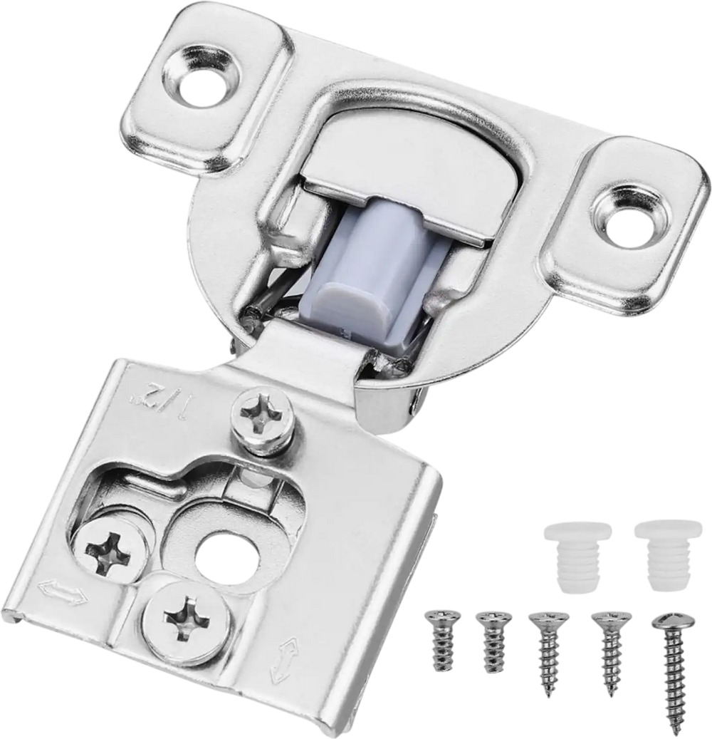 VEVOR Cabinet Hinges, 60 Packs Partial Overlay Kitchen Cabinet Door Hinges, 105 Degree Opening Angel Soft Close Concealed Cupboard Hinges for Framed Cabinet Type, with Mounting Screws