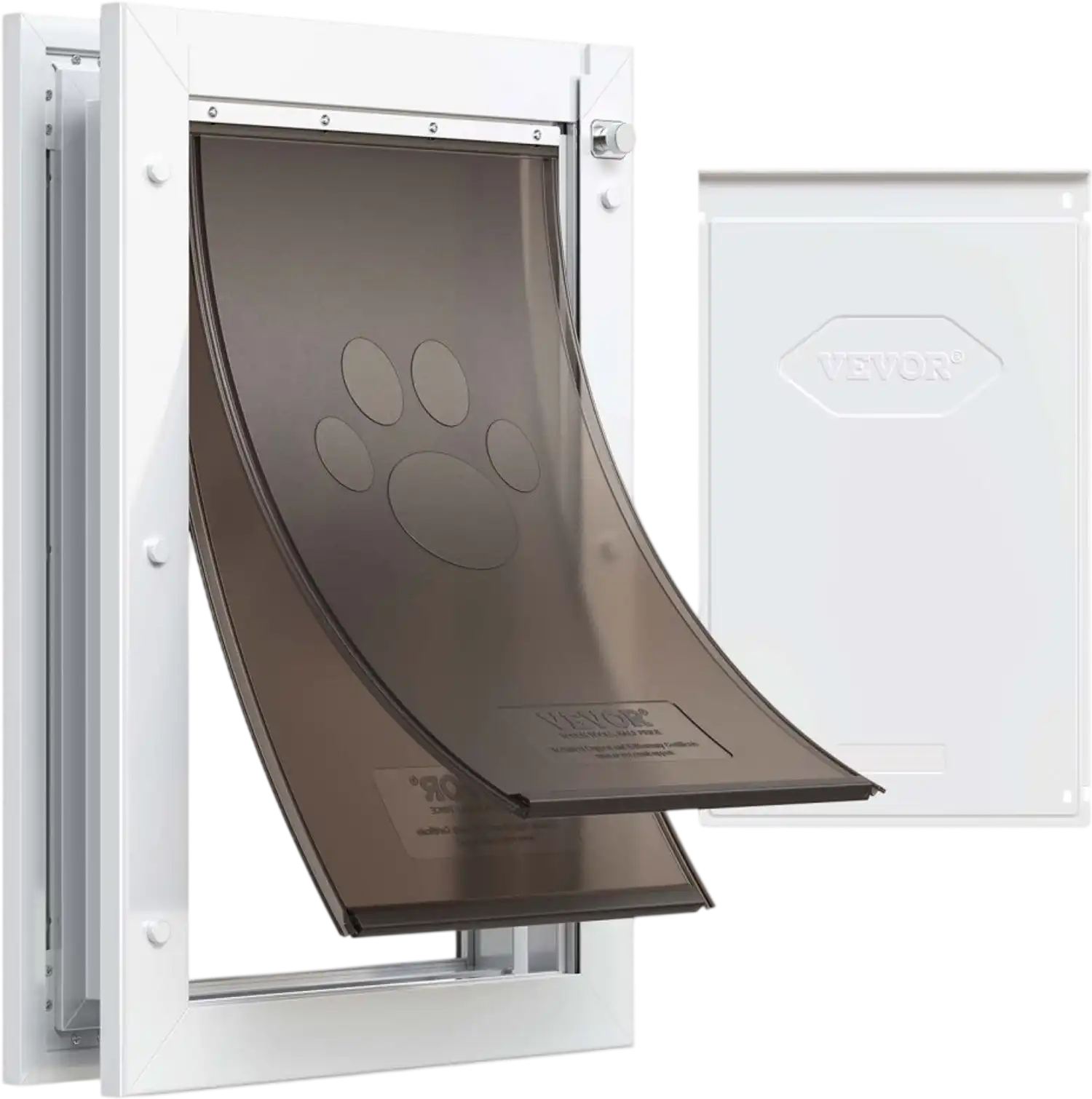 Vevor Pet Door Large Double Magnetic Flap Metal Frame White New