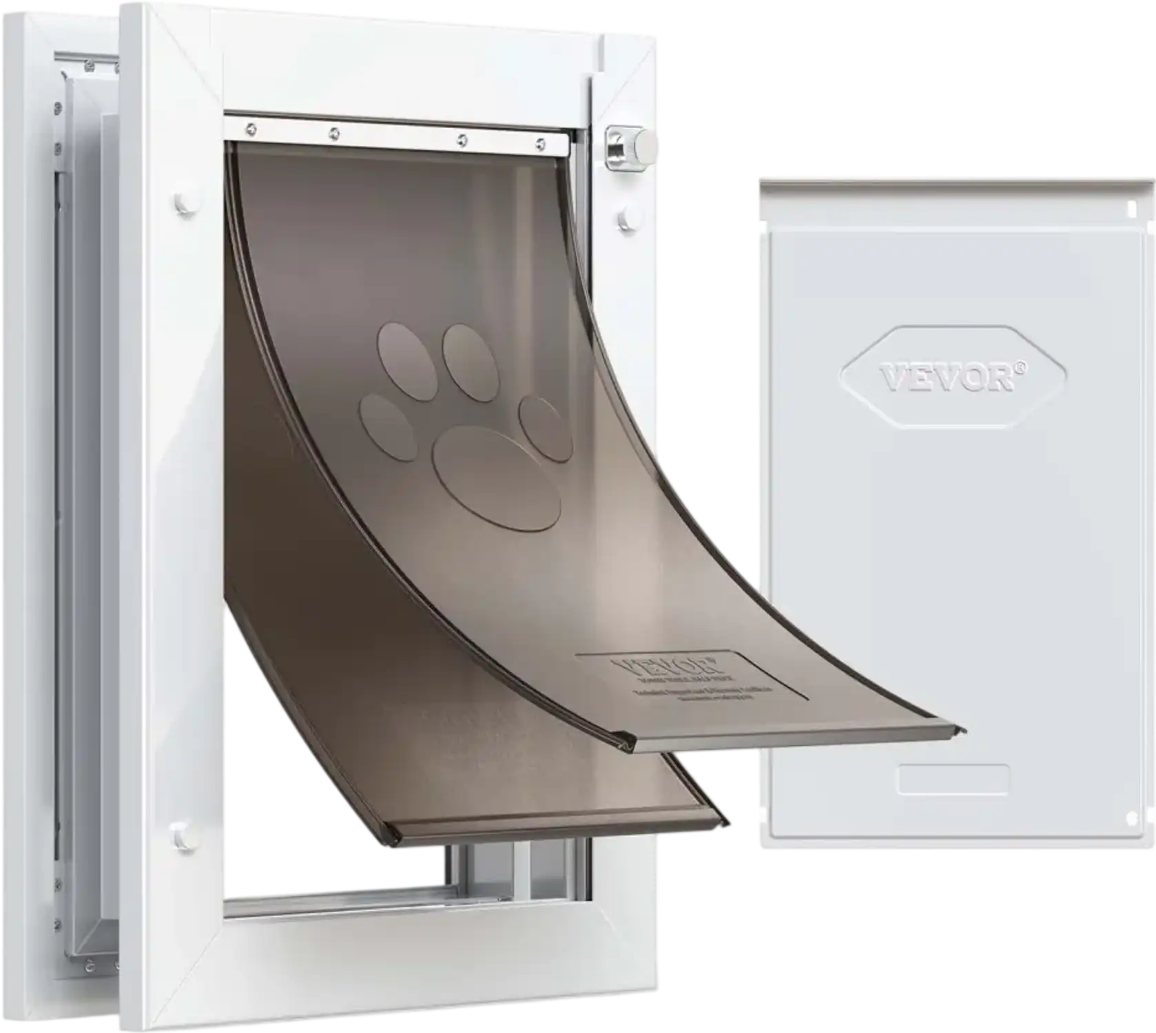 Vevor Pet Door Medium Double Magnetic Flaps Metal Frame White New