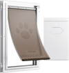 VEVOR Pet Door, 13.27" x 20.04" Aluminum Frame with Lock and Flap System, Weatherproof Doggy Door, Easy to Install in Interior or Exterior Doors, Pet Door Suitable for Cat Doggie Kitties (White-L)