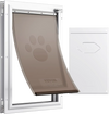 VEVOR Pet Door, 8.27" x 11.93" Aluminum Frame with Lock and Flap System, Weatherproof Doggy Door, Easy to Install in Interior or Exterior Doors, Pet Door Suitable for Cat Doggie Kitties (White-Small)